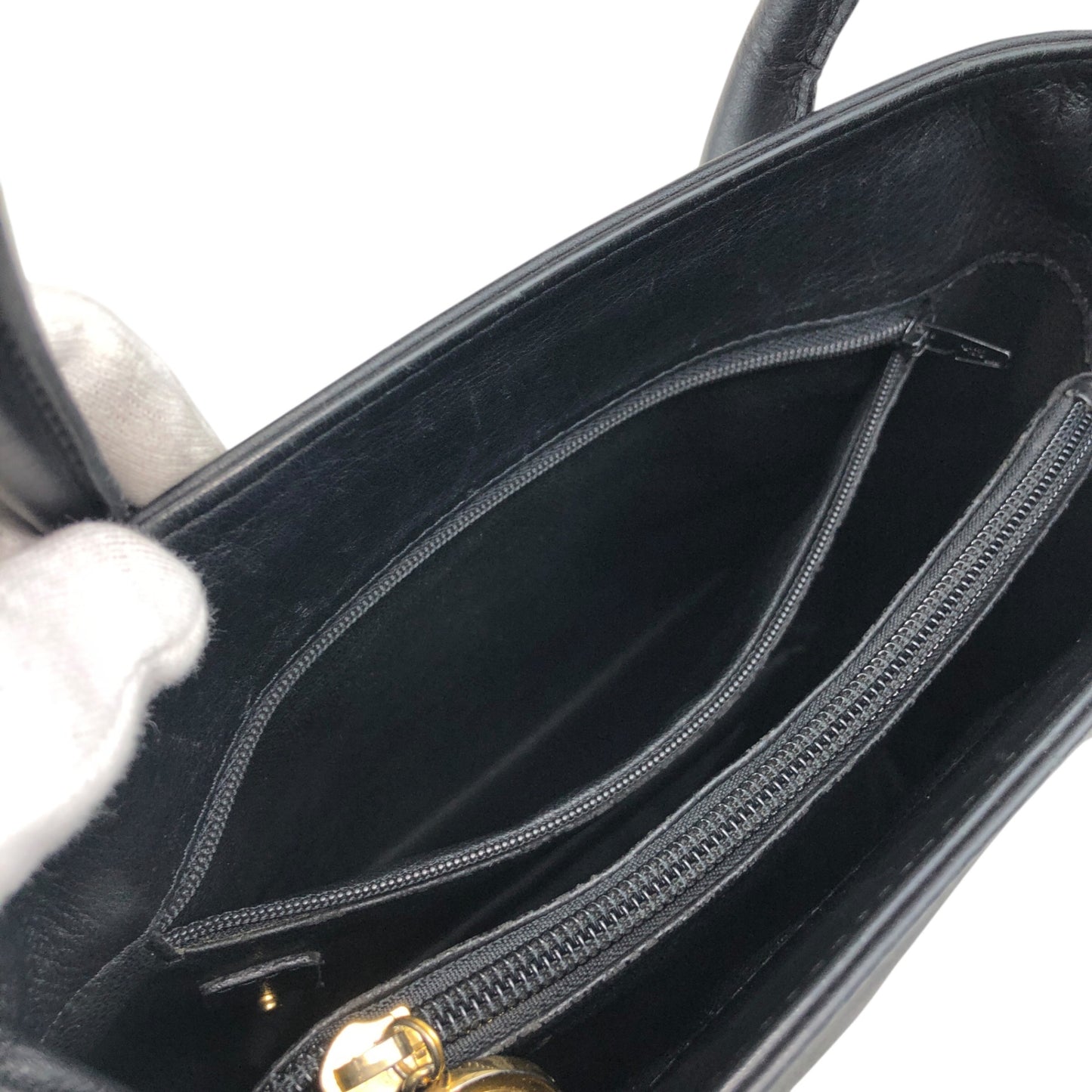 Christian Dior CD Logo Totebag Handbag Black Vintage gvanu8