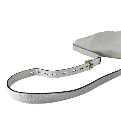 LOEWE Logo Embossed Shoulder bag White Vintage zpjrde