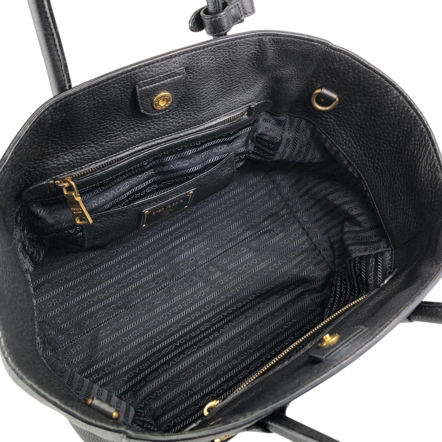 PRADA Triangle Logo Two-way Handbag Shoulder bag Black Vintage ux6vuz