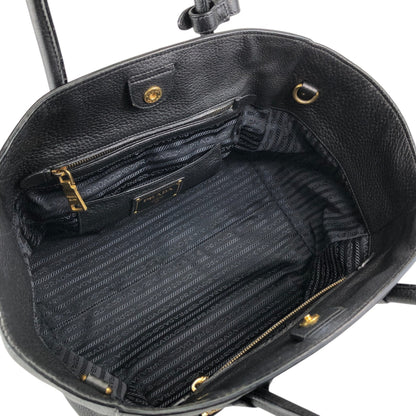 PRADA Triangle Logo Two-way Handbag Shoulder bag Black Vintage ux6vuz
