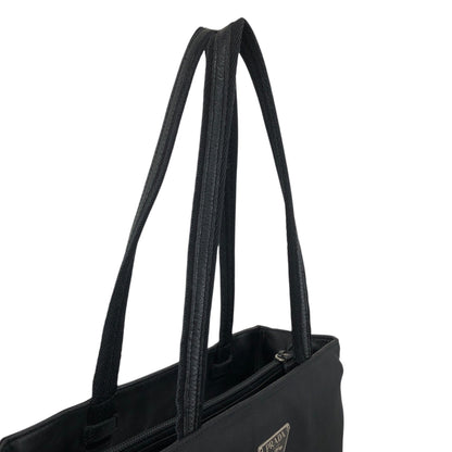 PRADA Tessuto Triangle Logo Totebag Black Vintage f4iv53