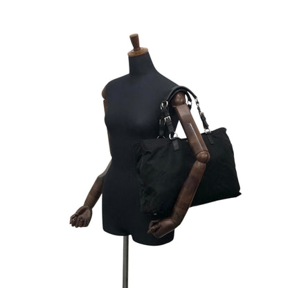 PRADA Tessuto Triangle Logo Totebag Black Vintage 4f8fnv