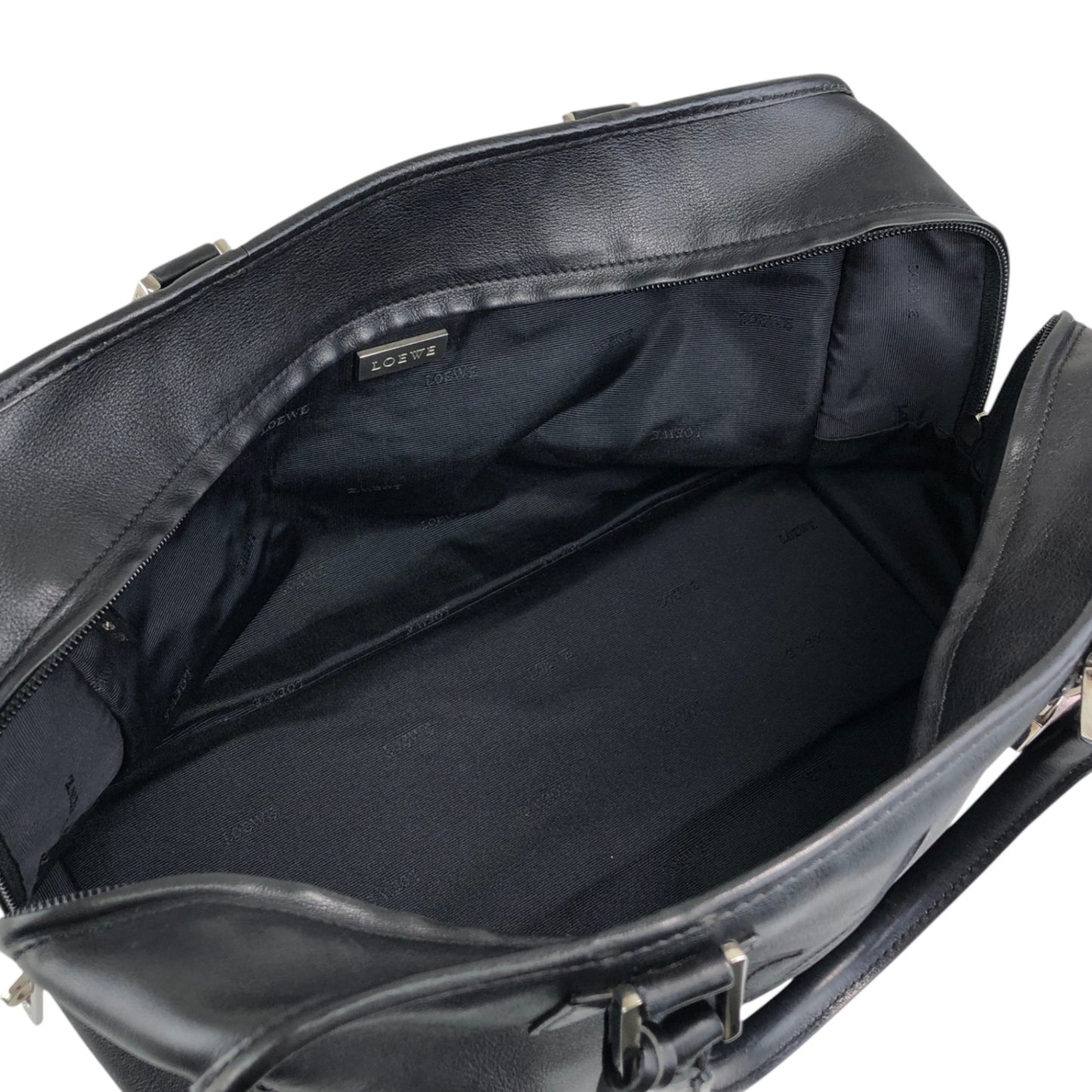 LOEWE Amazona36 Anagram Small Boston bag Handbag Black Vintage gc7zrx