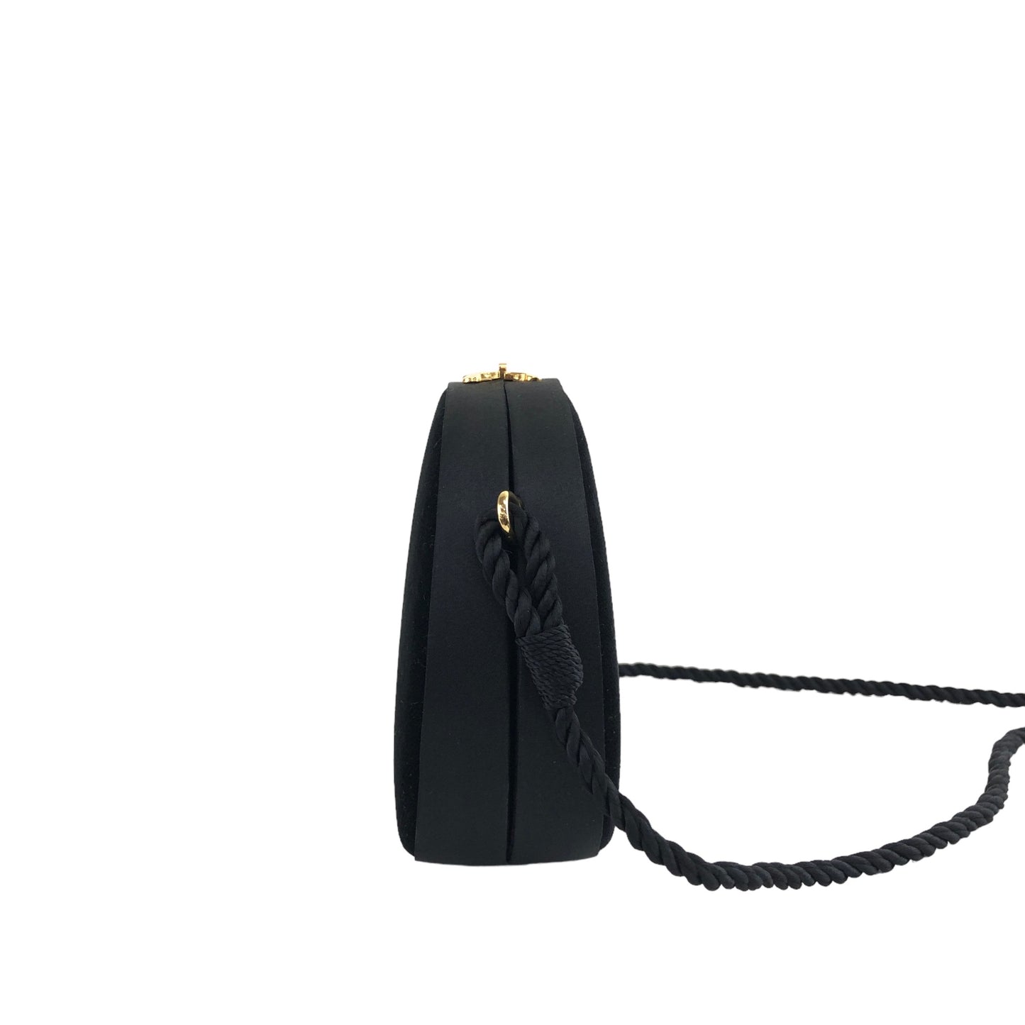 CELINE Triomphe Turn Lock Tassel Shoulder bag Black Vintage d2kx88