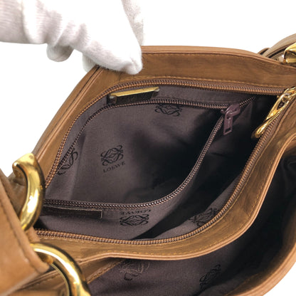 LOEWE Anagram Shoulder bag Brown Vintage hjuexd