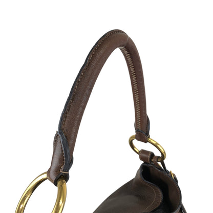 PRADA Triangle Logo Shoulder bag Hobobag Brown Vintage ajvtv2