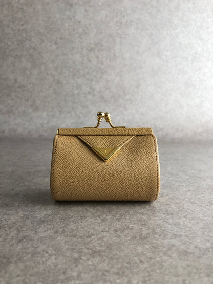 Yves Saint Laurent YSL Logo Metal Clasp Coin Purse Beige Vintage 6fj2nf