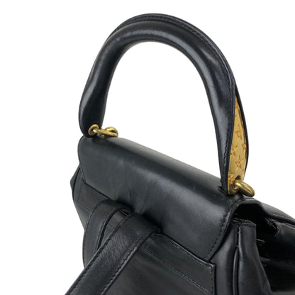 CELINE Starball Logo Embossed Backpack Black Vintage 66agh7