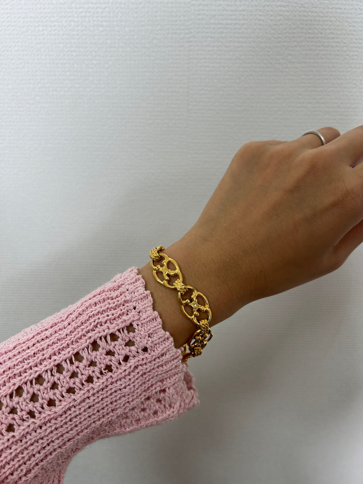 CELINE Blason Bracelet Gold Vintage c8w5h2