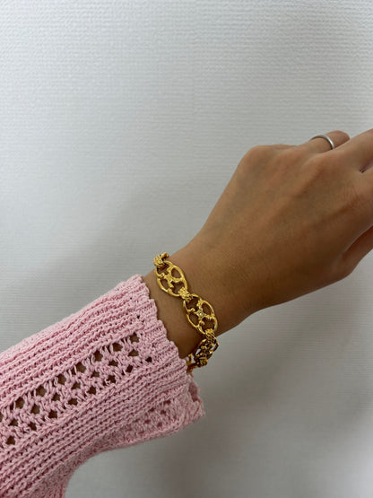 CELINE Blason Bracelet Gold Vintage c8w5h2