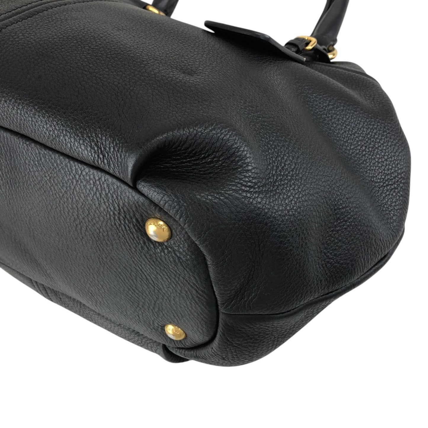 PRADA Logo Handbag Black Vintage 8mhtj6