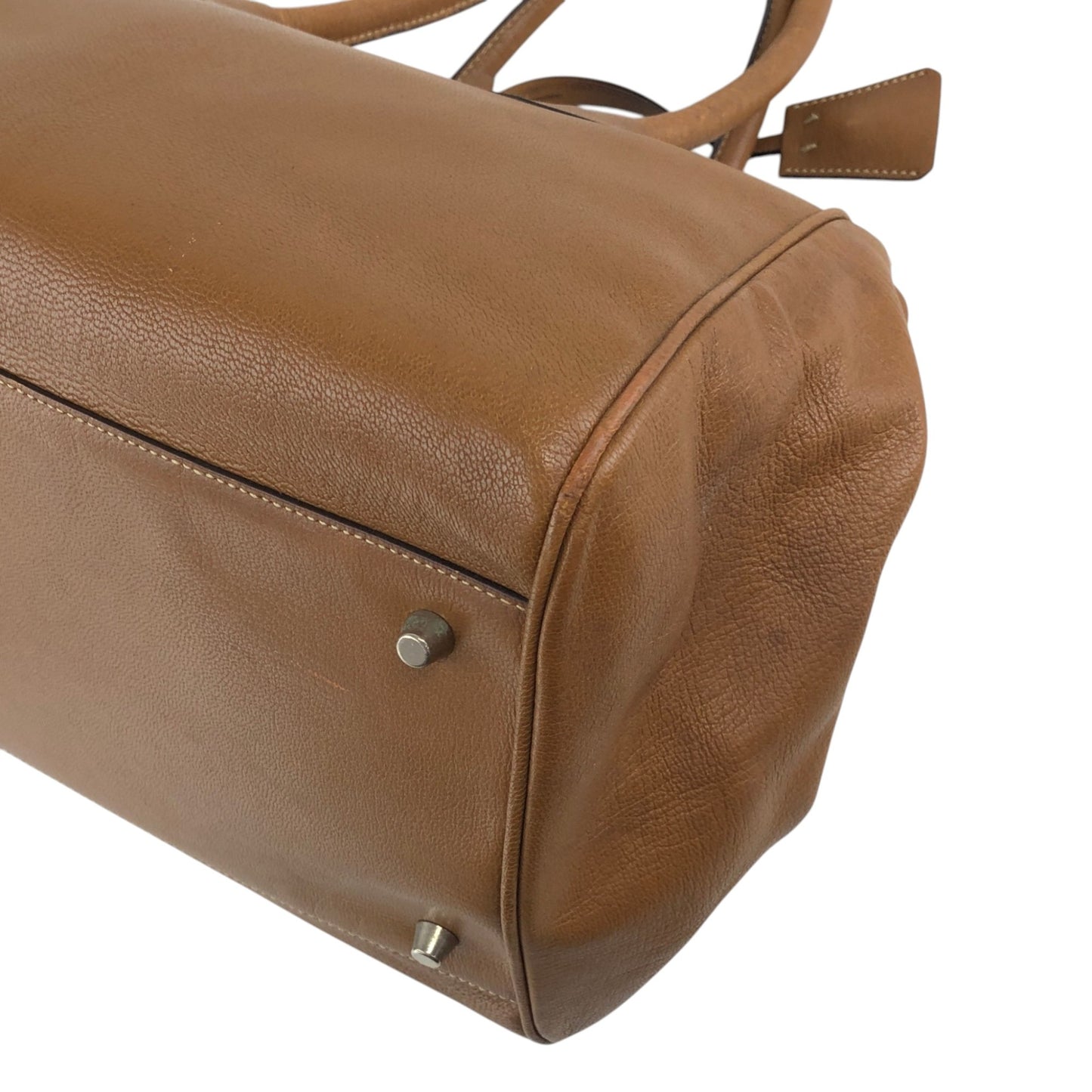 PRADA Metal Clasp Handbag Brown Vintage d6nuka