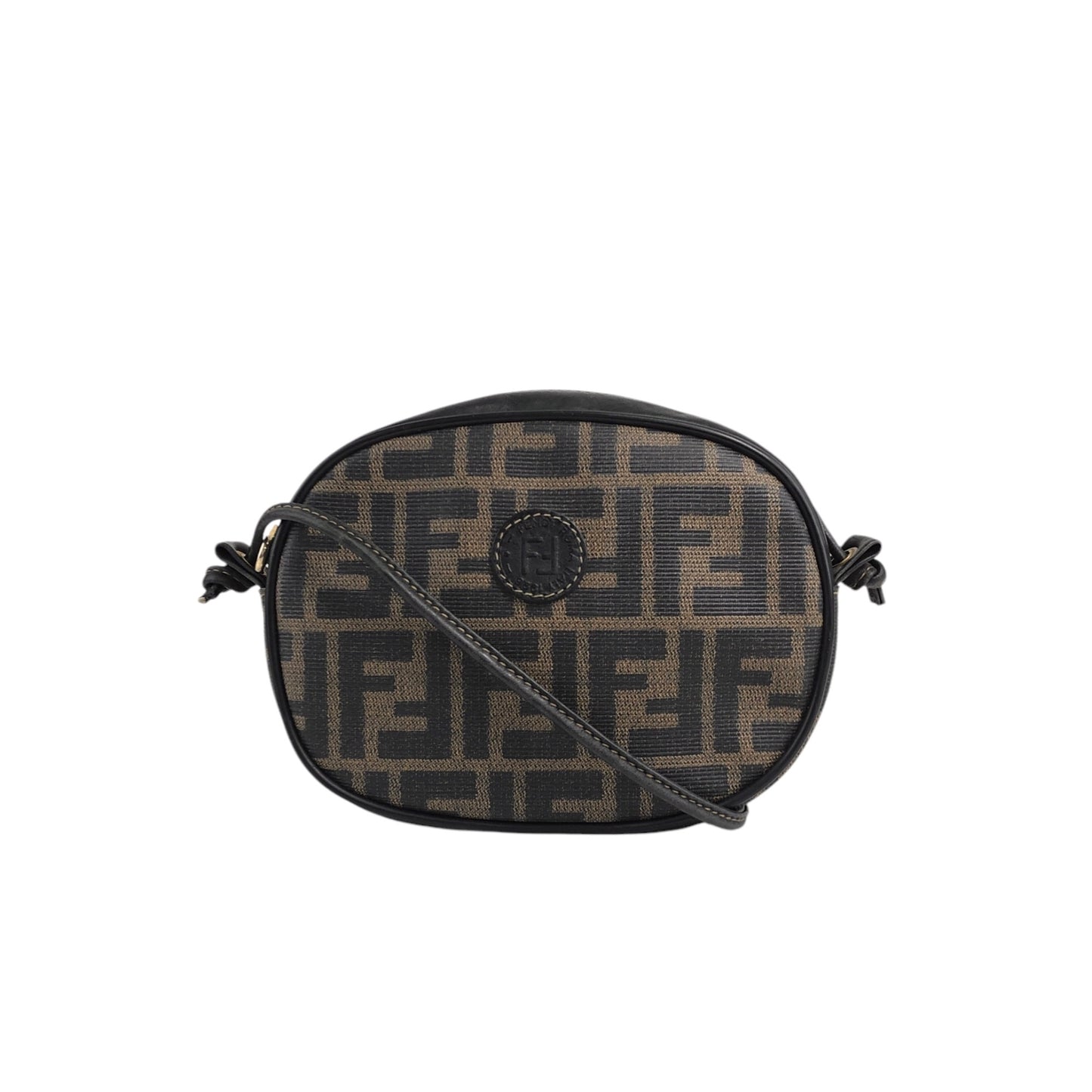 FENDI Zucca Logo Small Shoulder bag Brown Vintage 4wmehy
