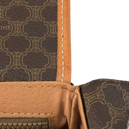 CELINE Macadam Blason Front Buckle  Shoulder bag Brown Vintage gzgnsp