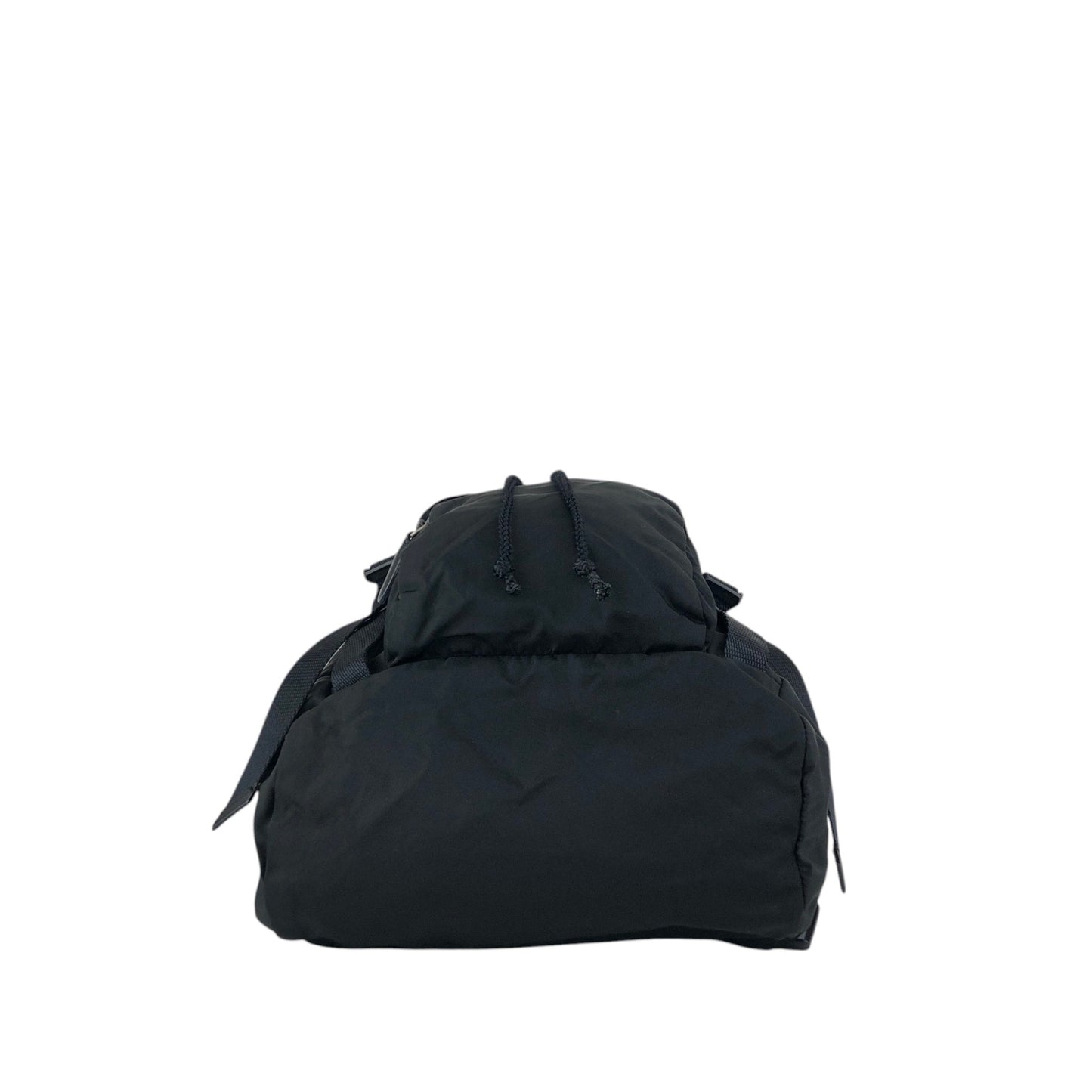 PRADA Tessuto Triangle Logo Front Buckle Backpack Black Vintage 2mkph6