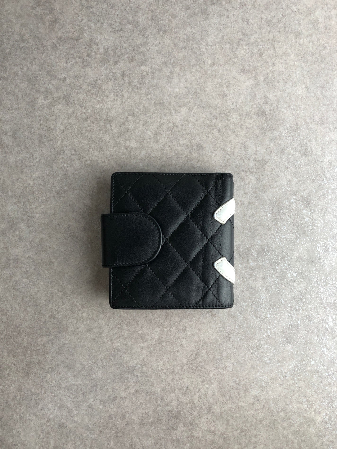 CHANEL Coco Mark Folded Wallet Black Vintage bggtt6