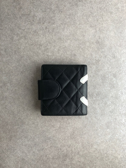 CHANEL Coco Mark Folded Wallet Black Vintage bggtt6