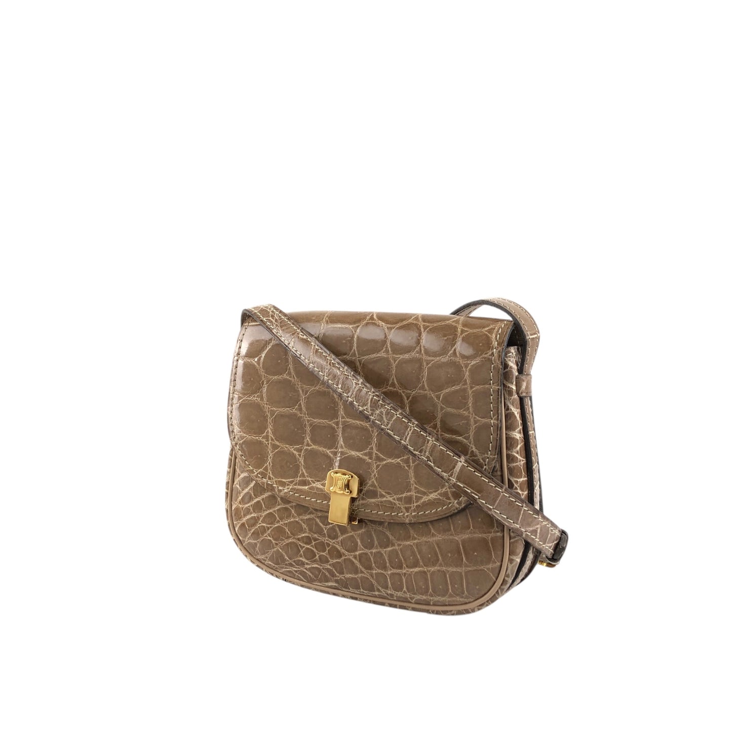 CELINE Blason Shoulder bag Brown Vintage 8xy6kp