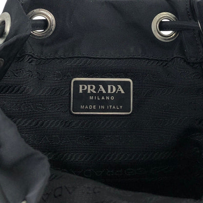 PRADA Tessuto Triangle Logo Front Pocket  Backpack Black Vintage nnyiv2