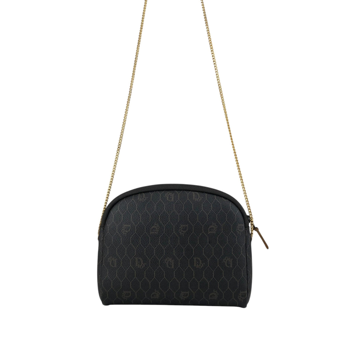 Christian Dior Honeycomb Pattern Chain Shoulder bag Black Vintage cs7hx4