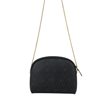 Christian Dior Honeycomb Pattern Chain Shoulder bag Black Vintage cs7hx4