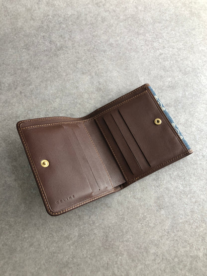 CELINE Triomphe Blason Folded Wallet Indigo Vintage 3pep8h