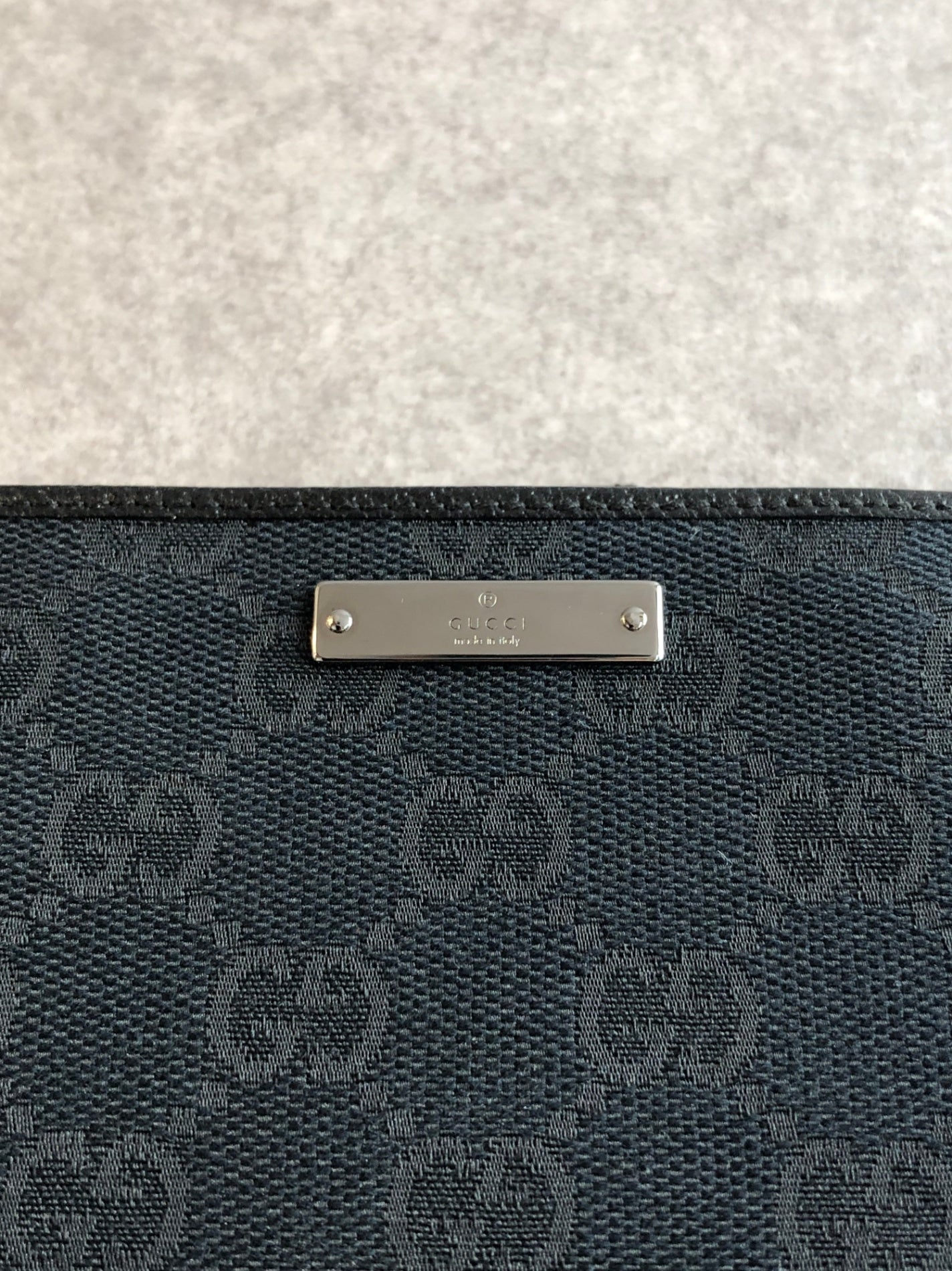 GUCCI GG Canvas Logo Folded Wallet Navy Vintage exbbcp