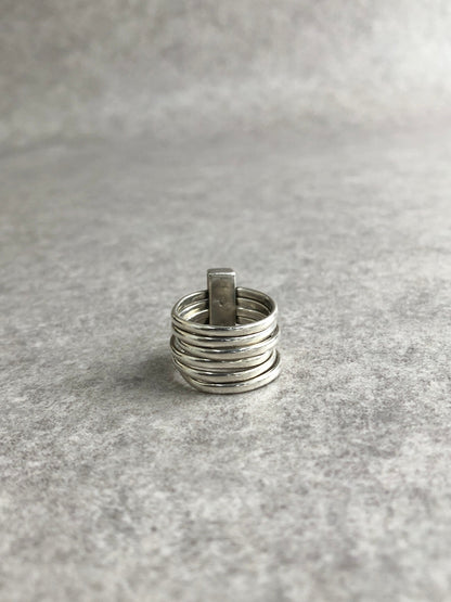 Christian Dior Logo Motif  Ring Silver Vintage cz33i5