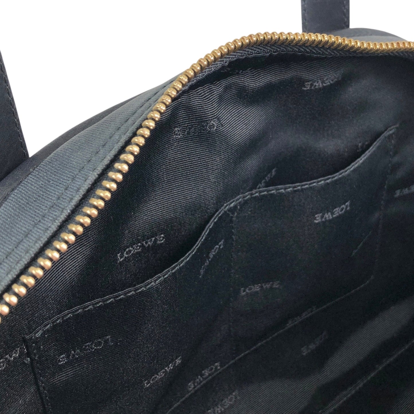 LOEWE Anagram Padlock Small Boston bag Handbag Black Vintage xazh3e