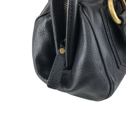 CELINE Front Buckle Small Boston bag Handbag Black Vintage nxugts