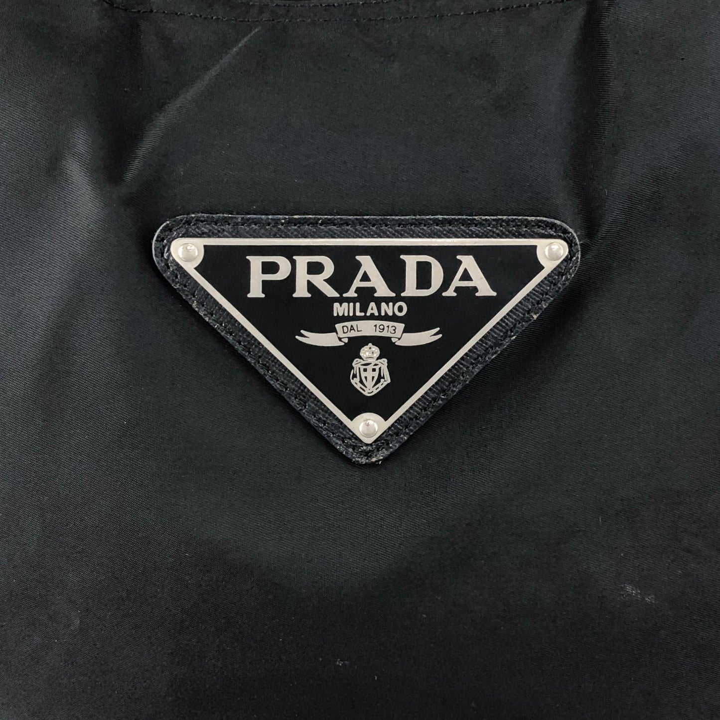PRADA Tessuto Triangle Logo Handbag Totebag Black Vintage 6e4zku