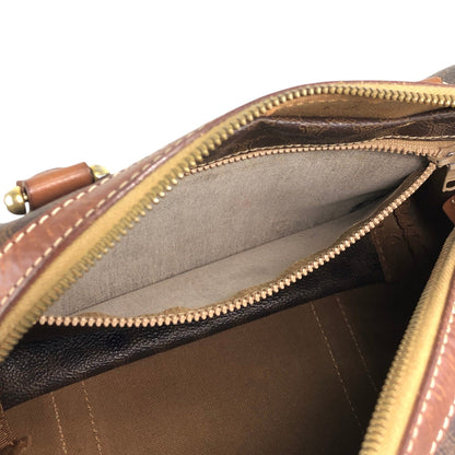 CELINE Macadam Blason Small Boston bag Handbag Brown Vintage ezay86