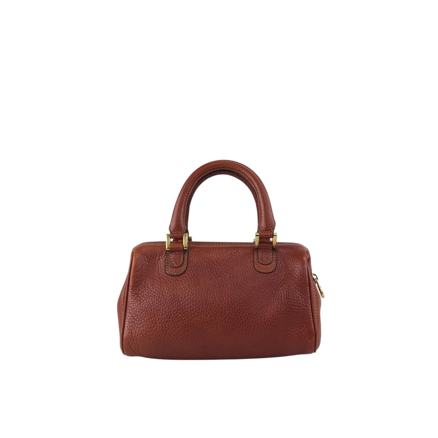 FENDI FF Logo Two-way Small Boston bag Shoulder bag Brown Vintage b23egd