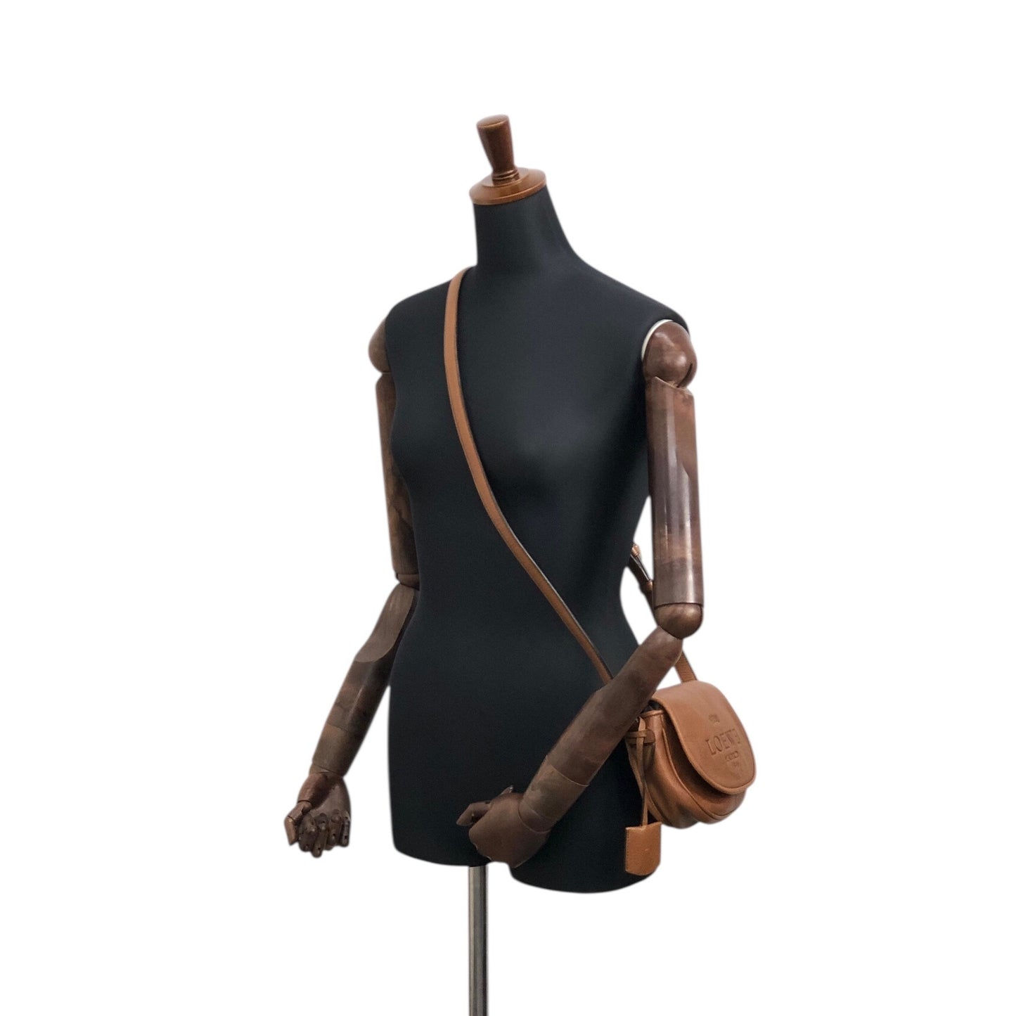 LOEWE Logo Embossed Crossbody Shoulder bag Brown Vintage w2swk6