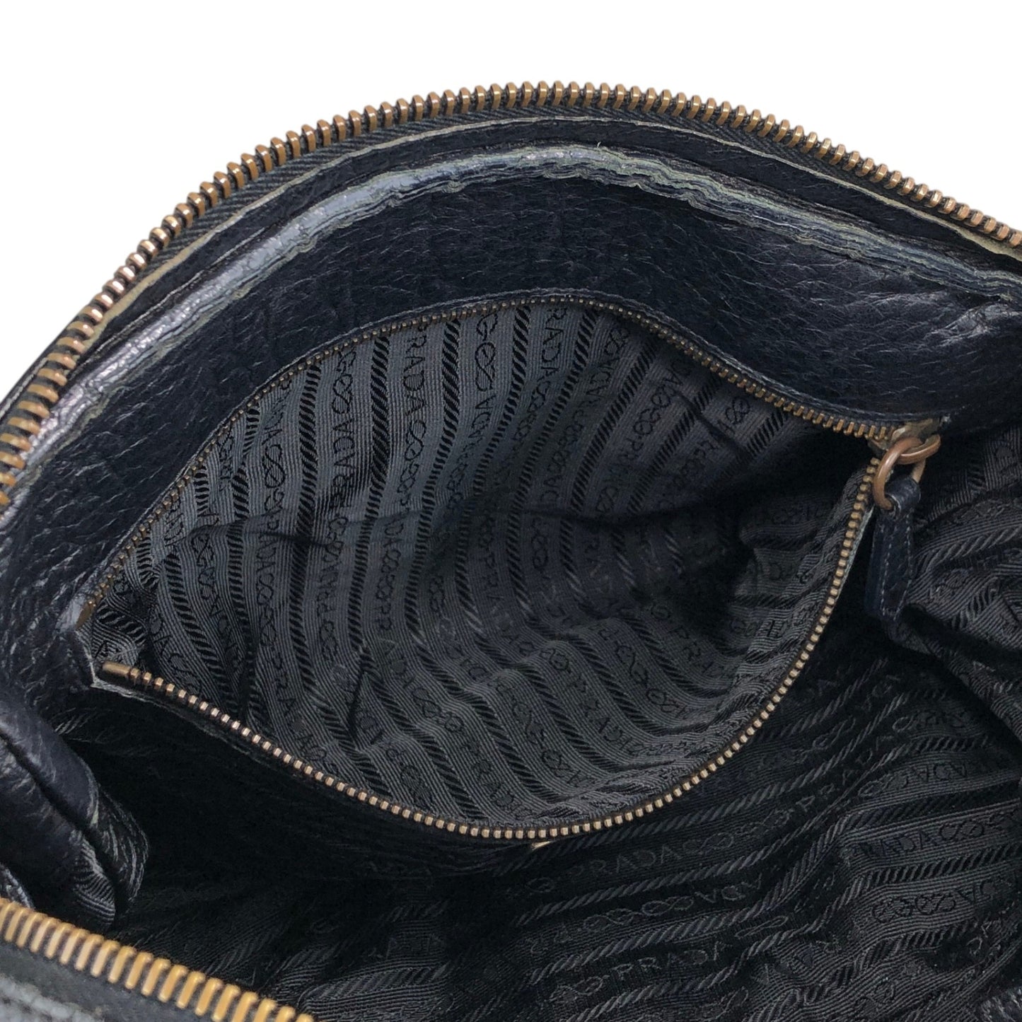 PRADA Triangle Logo Front Pocket Totebag Black Vintage 8vzd5r