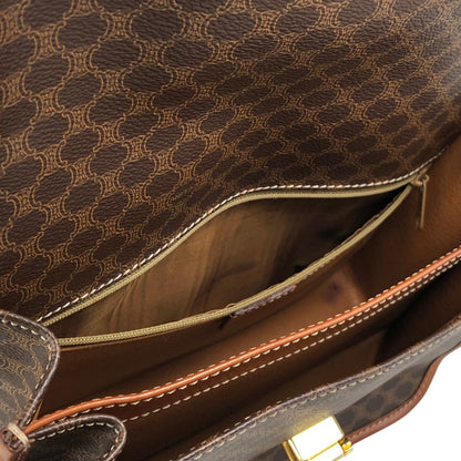 CELINE Macadam Gancini Shoulder bag Brown Vintage dtdg28