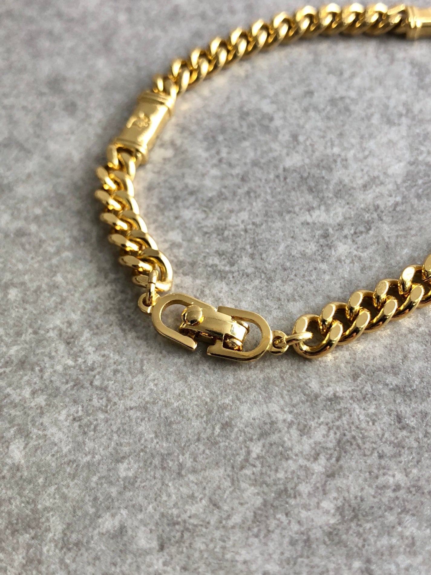 Christian Dior Logo Motif  Bracelet Gold Vintage 77a68y