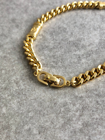 Christian Dior Logo Motif  Bracelet Gold Vintage 77a68y