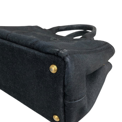 PRADA Canapa Two-way Handbag Shoulder bag Black Vintage ngejs5
