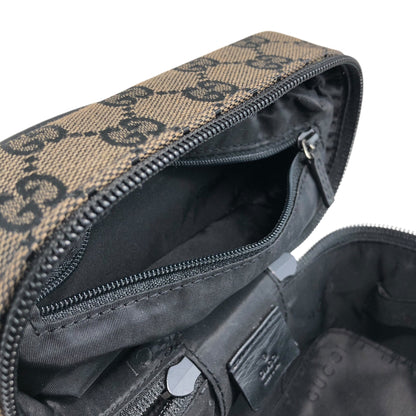 GUCCI GG Canvas Handbag Vanity bag Black Vintage px6678