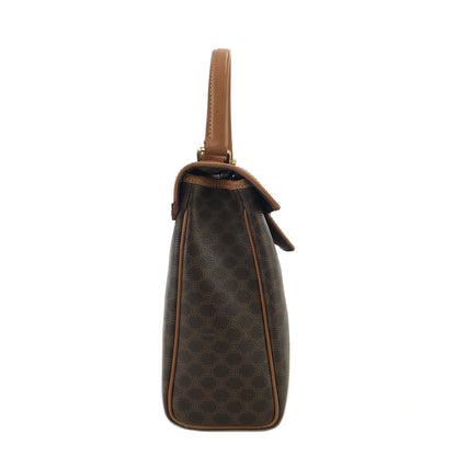 CELINE Macadam Toggle Clasp Two-way Handbag Shoulder bag Brown Vintage 5nzi84