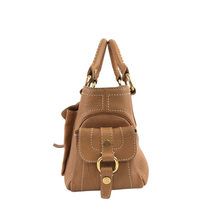 CELINE Blason Handbag Camel Vintage d6g4j8