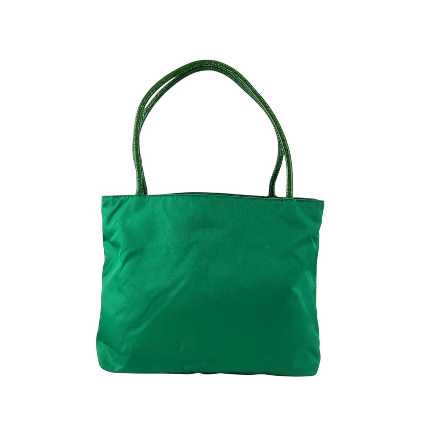 PRADA Tessuto Triangle Logo Handbag Totebag Green Vintage paupzp