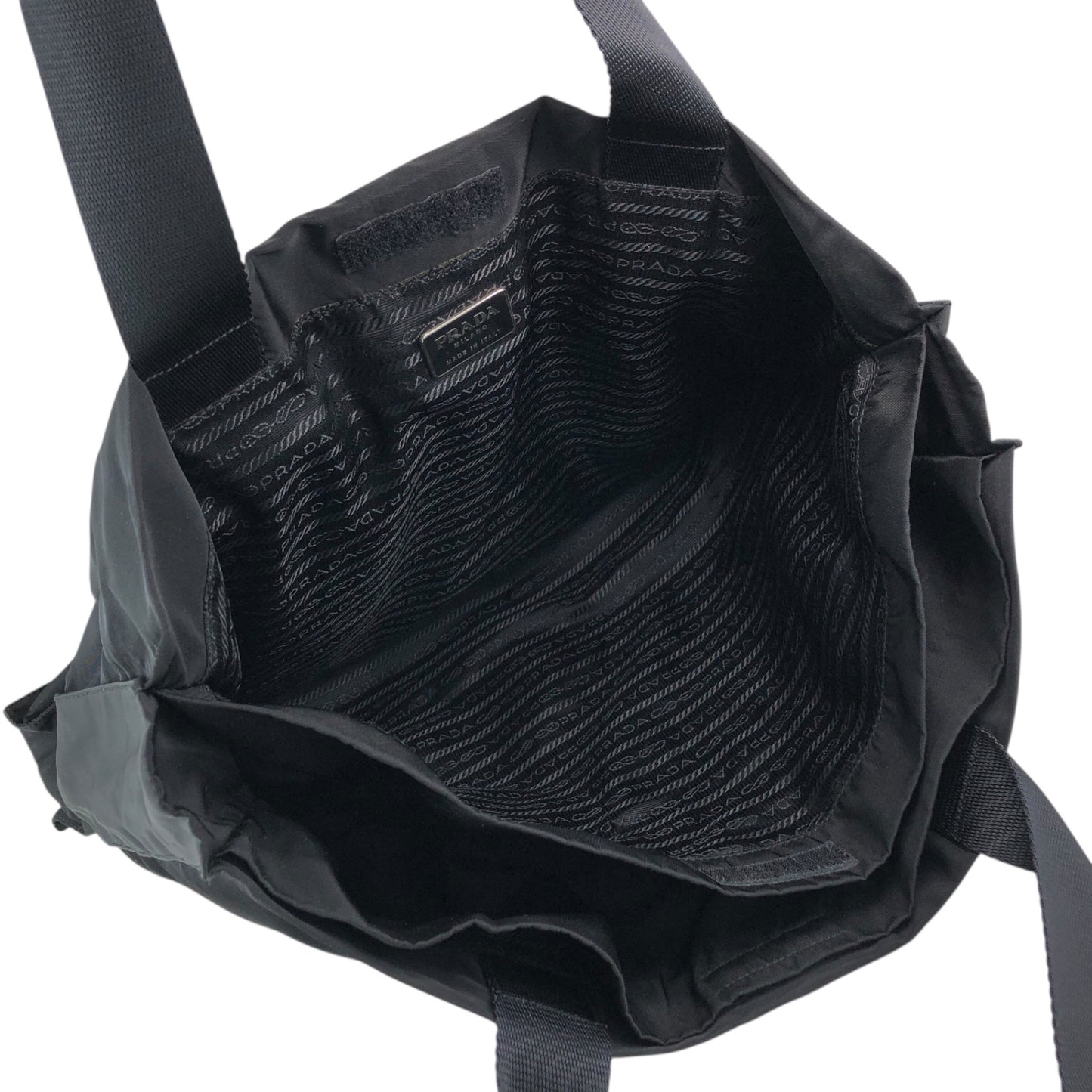 PRADA Tessuto Triangle Logo Totebag Black Vintage fzec6b