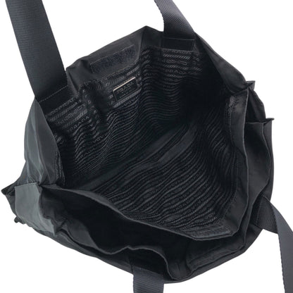 PRADA Tessuto Triangle Logo Totebag Black Vintage fzec6b