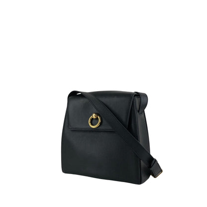 CELINE Gancini Shoulder bag Black Vintage y386id