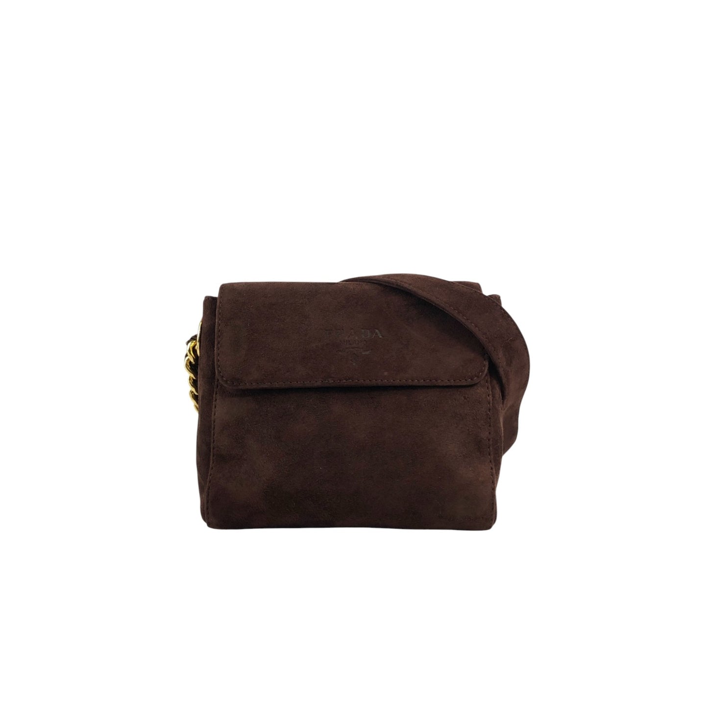 PRADA Logo Shoulder bag Brown Vintage psiphd