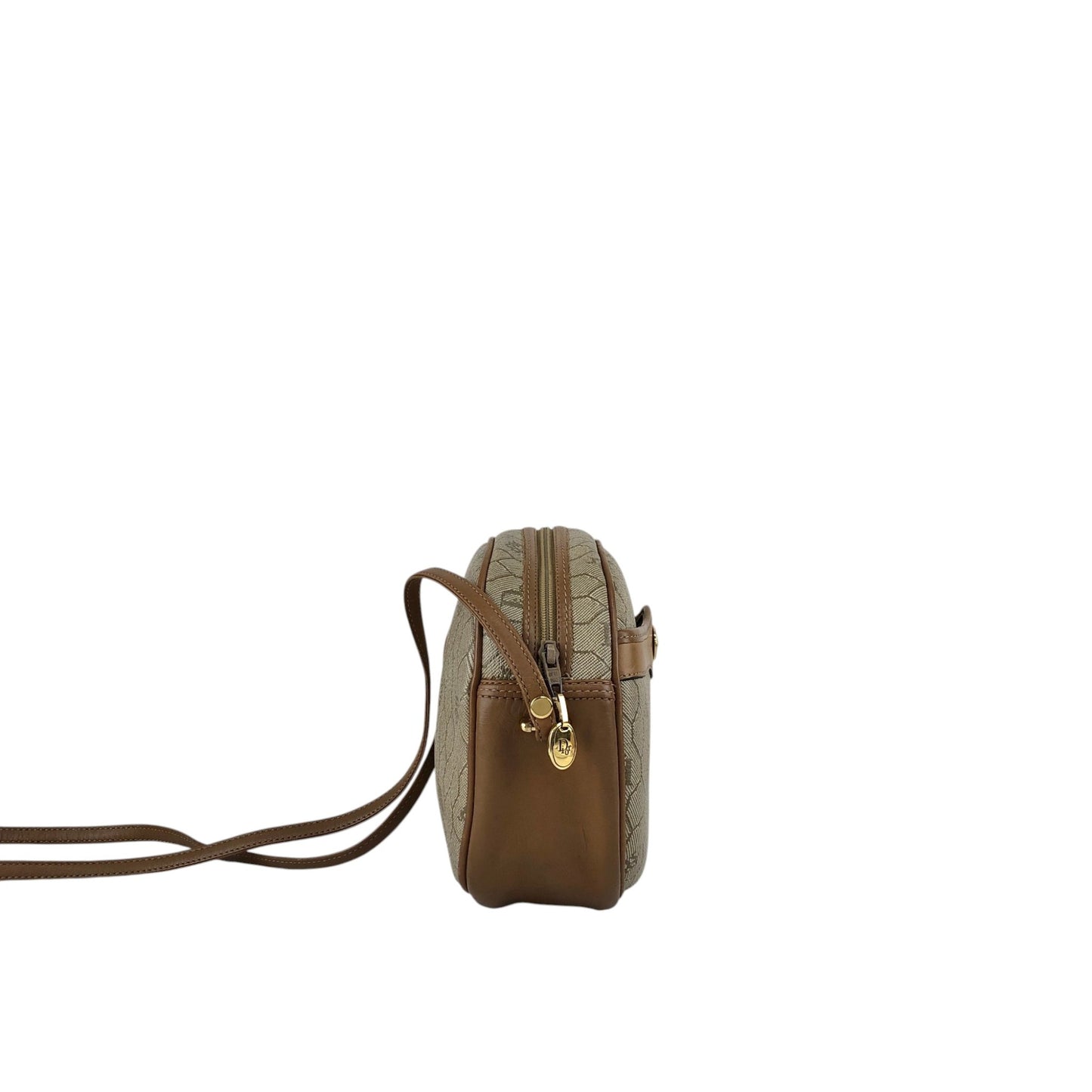 Christian Dior Honeycomb Pattern Logo Shoulder bag Beige Vintage a6fh6v