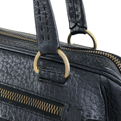 PRADA Triangle Logo Front Pocket Totebag Black Vintage 8vzd5r