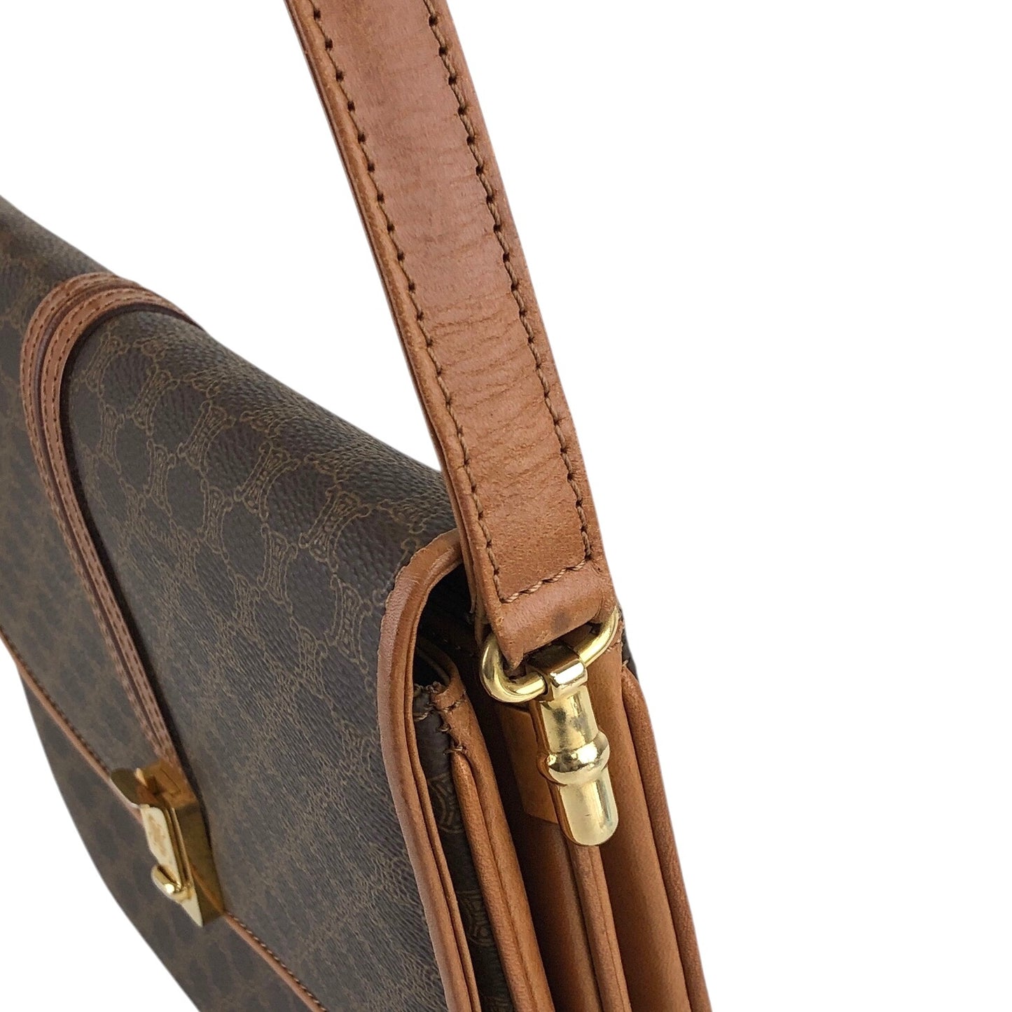 CELINE Macadam Shoulder bag Brown Vintage u2mekc